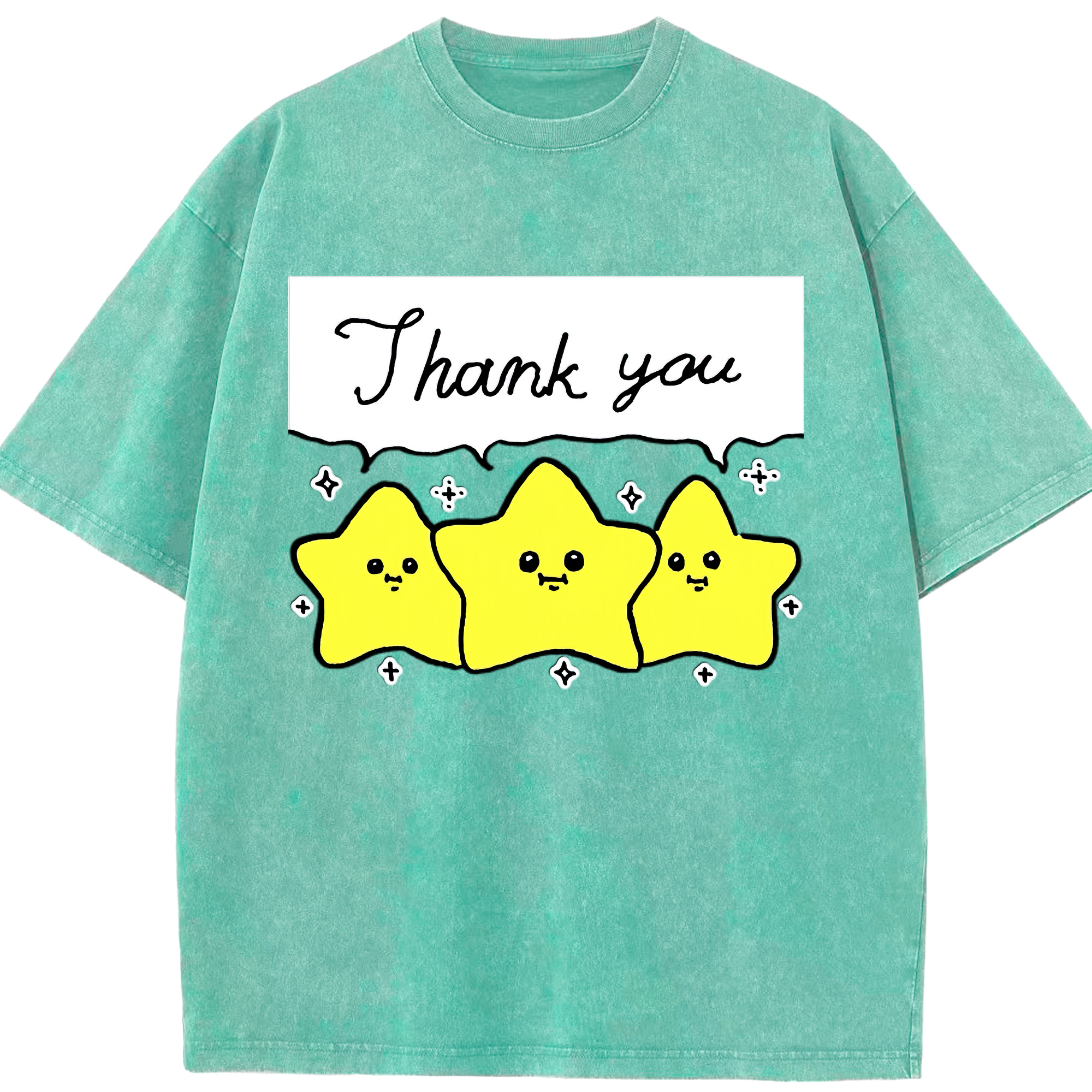 （画像用） ちいかわ 流れ星 Chii-kawa Shooting star 綿100% ヴィンテージ風 半袖Tシャツ（フロントプリント）